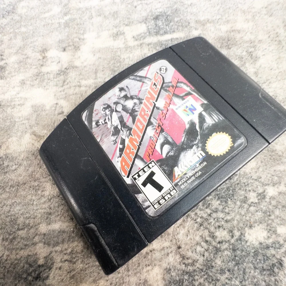 Armorines Project SWARM Nintendo 64 N64 Black Cartridge Acclaim FPS Sci-Fi